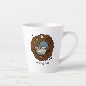 Tasse Latte Écriture Cartoon Mole Écrivain Novel Dans Burrow (Droite)