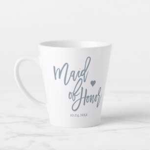 Tasse Latte Écriture de lettres d'honneur en bleu azur