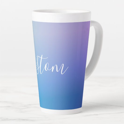 Tasse Latte Écriture de script modifiable moderne | Ombre colo (Angle droit)