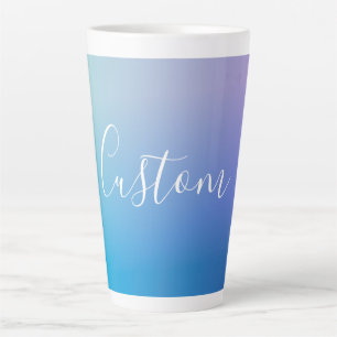 Tasse Latte Écriture de script modifiable moderne   Ombre colo