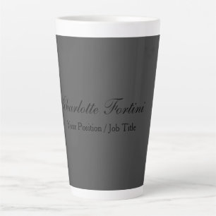 Tasse Latte Écriture manuscrite classique minimaliste Nom du s