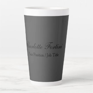 Tasse Latte Écriture manuscrite classique minimaliste Nom du s
