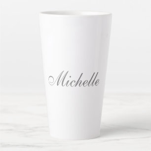 Tasse Latte Écriture manuscrite classique minimaliste simple