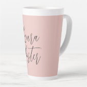 Tasse Latte Écriture manuscrite classique Nom élégant Rose Gol (Angle droit)