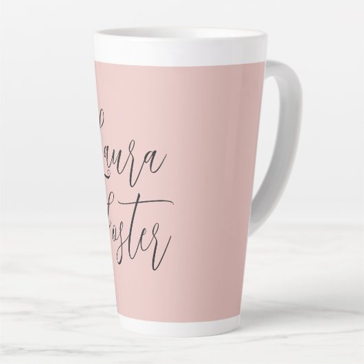 Tasse Latte Écriture manuscrite classique Nom élégant Rose Gol (Angle droit)