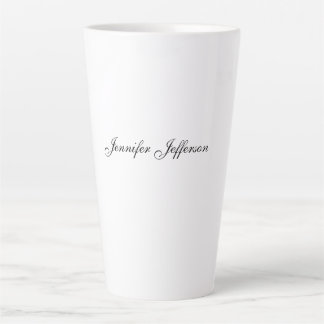Tasse Latte Écriture manuscrite moderne élégante simple profes