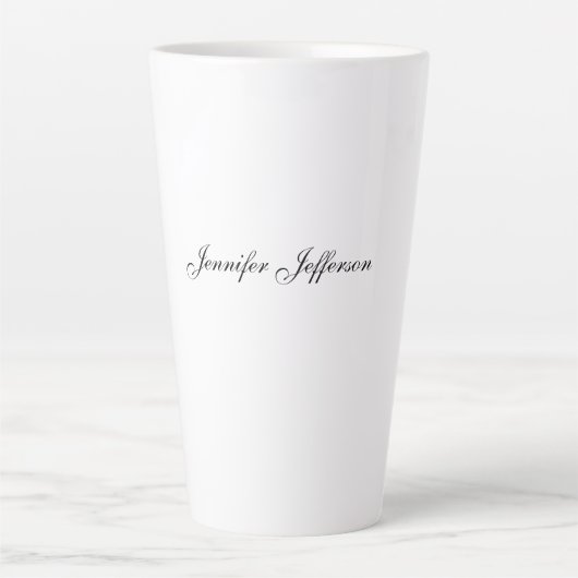 Tasse Latte Écriture manuscrite moderne élégante simple profes (Devant)