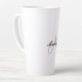 Tasse Latte Écriture manuscrite moderne monogramme Nom initial (Angle gauche)