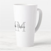 Tasse Latte Écriture manuscrite moderne monographie Nom Initia (Angle droit)