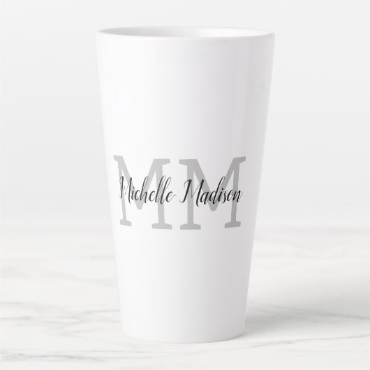 Tasse Latte Écriture manuscrite moderne monographie Nom Initia (Devant)