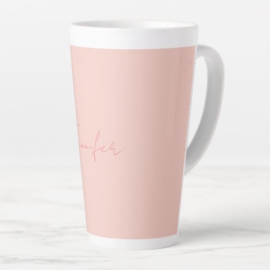 Tasse Latte Écriture manuscrite moderne simple Votre nom (Angle droit)