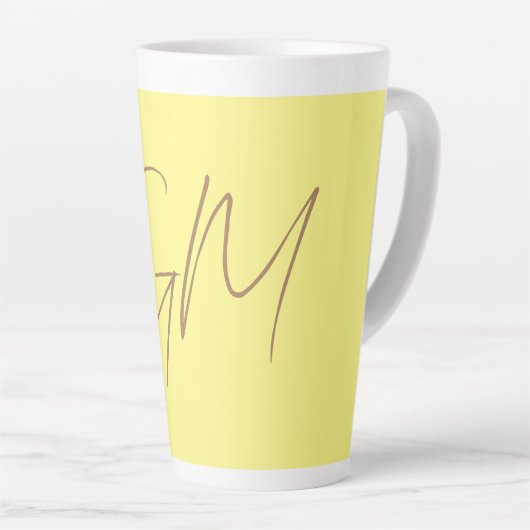 Tasse Latte Écriture manuscrite Monogrammes Initiales Professi (Angle droit)