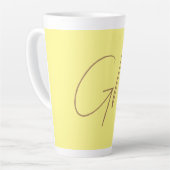 Tasse Latte Écriture manuscrite Monogrammes Initiales Professi (Angle gauche)