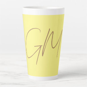 Tasse Latte Écriture manuscrite Monogrammes Initiales Professi