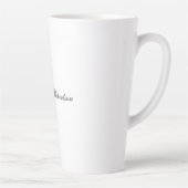 Tasse Latte Écriture manuscrite noire Noir Blanc Plaine minima (Droite)