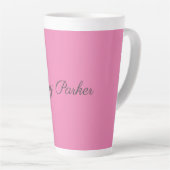 Tasse Latte Écriture manuscrite Nom professionnel simple rose (Angle droit)