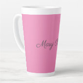 Tasse Latte Écriture manuscrite Nom professionnel simple rose (Angle gauche)