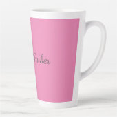 Tasse Latte Écriture manuscrite Nom professionnel simple rose (Droite)
