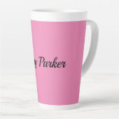 Tasse Latte Écriture manuscrite Nom professionnel simple rose (Angle droit)