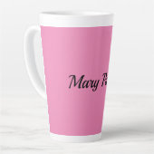 Tasse Latte Écriture manuscrite Nom professionnel simple rose (Angle gauche)