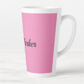 Tasse Latte Écriture manuscrite Nom professionnel simple rose (Droite)
