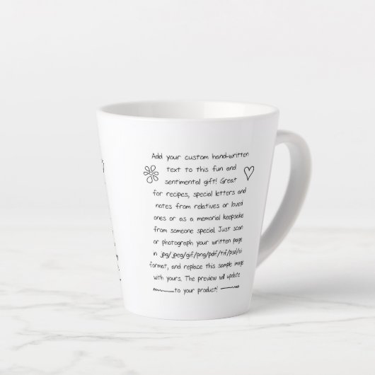 Tasse Latte Écriture manuscrite personnalisée (Angle droit)