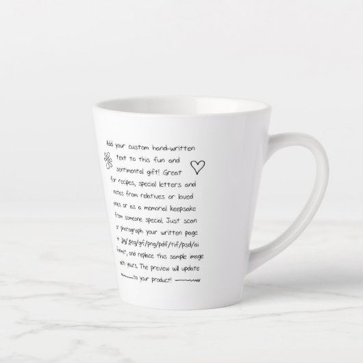 Tasse Latte Écriture manuscrite personnalisée (Droite)