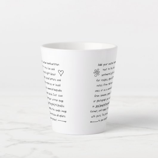 Tasse Latte Écriture manuscrite personnalisée (Devant)