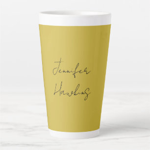 Tasse Latte Écriture manuscrite professionnelle couleur or