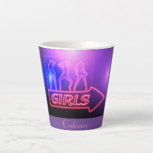 Tasse Latte Écrivez les filles roses de Neon Thunder_Cove 