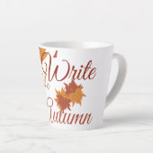 Tasse Latte Écrivons que c'est l'automne (Angle droit)