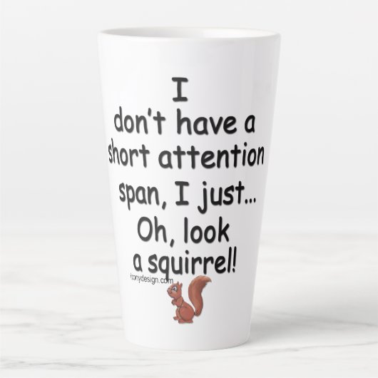 Tasse Latte Écureuil à courte portée (Devant)