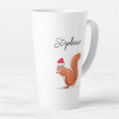 Tasse Latte Écureuil animal d'aquarelle Père Noël Joyeux Noël (Angle droit)