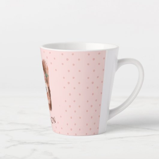 Tasse Latte Écureuil floral (Droite)