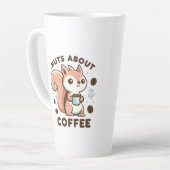 Tasse Latte Écureuil Mignon Fou de Café Drôle (Angle gauche)