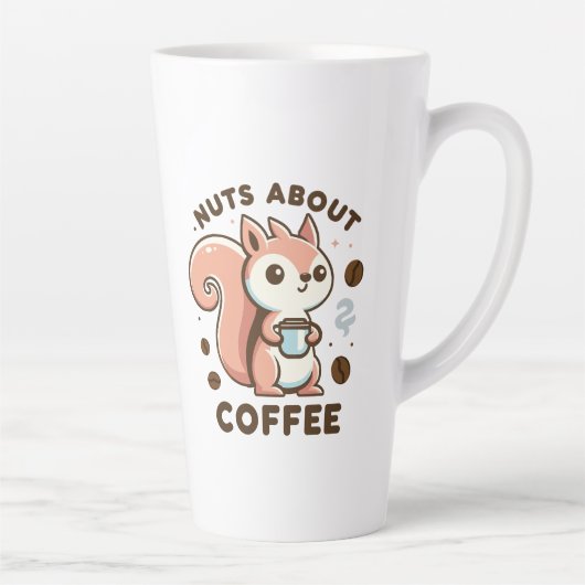 Tasse Latte Écureuil Mignon Fou de Café Drôle (Droite)
