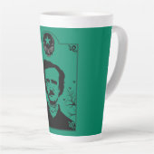 Tasse Latte Edgar Allan Poe Art (Angle droit)