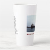 Tasse Latte Edmund Fitzgerald avec des noms d'équipage (Devant)