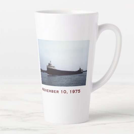 Tasse Latte Edmund Fitzgerald avec des noms d'équipage (Droite)