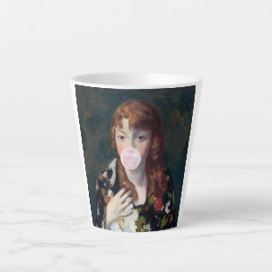 Tasse Latte Edna soufflant une bulle rose gomme