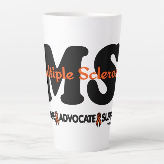 Tasse Latte Éduquer le support de l'avocat...MS (Devant)