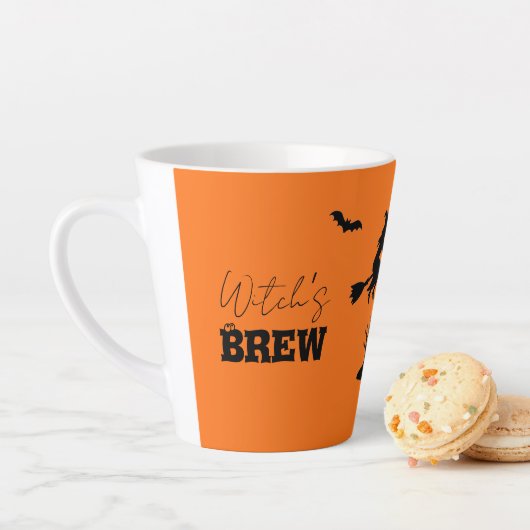 Tasse Latte Éffrayant Hauné Maison & Sorcière Silhouette | (En situation)