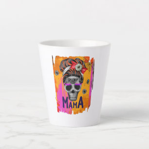 Tasse Latte Éffrayant Mama - Messy Bun Skull