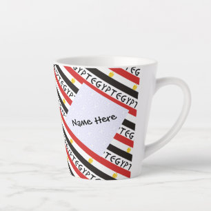 Tasse Latte Égypte et Drapeau Égyptien Personnalisé en Carreau