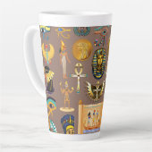 Tasse Latte Egyptian Ancient Hieroglyphic Pattern Symbol (Angle gauche)
