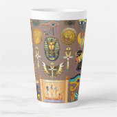Tasse Latte Egyptian Ancient Hieroglyphic Pattern Symbol (Devant)