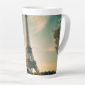 Tasse Latte Eiffel tour lancer oreiller (Angle droit)