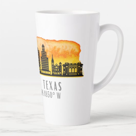 Tasse Latte El Paso Skyline Latitude et Longitude (Droite)