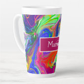 Tasse Latte Électricité personnalisée Marbre Fluide Art (Angle gauche)