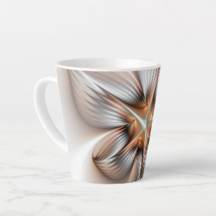 Tasse Latte Élégance florale Art Abstrait fractal moderne